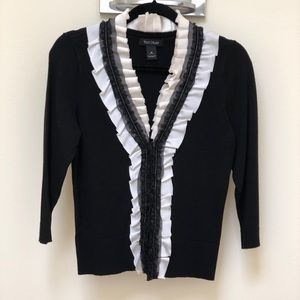 VTG WHBM B&W lacy PINUP cardigan NWOT SM/MED